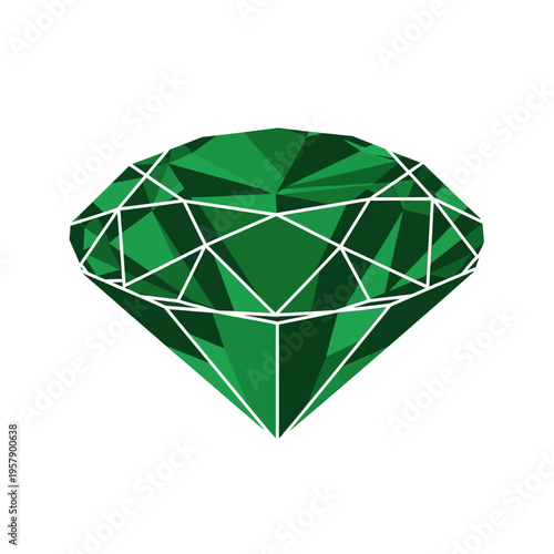 Emerald Diamond Jewel Gemstone Illustration.