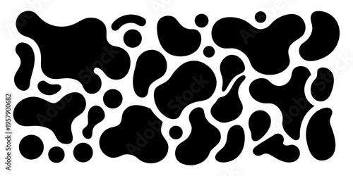 Abstract black and white pattern of irregular organic shapes