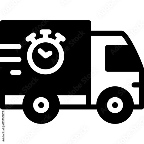 delivery time icon illustration design with solid
