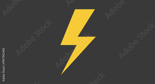Yellow lightning bolt icon electric power symbol