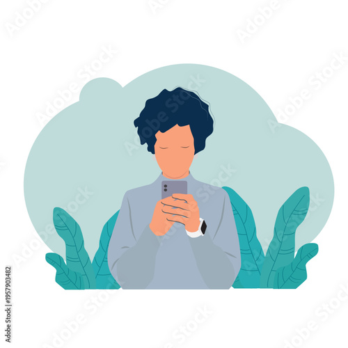 a women using cellphone