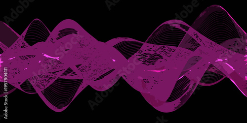 Abstract pink waveform against a stark black background visually striking
