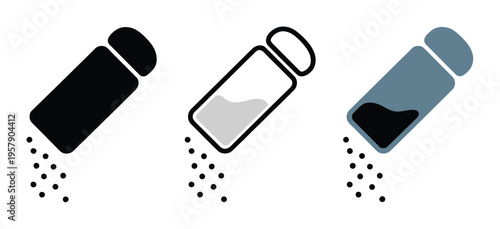 Salt Shaker Vector Illustration with Three Variations