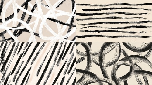 Hand drawn brush stroke texture with imperfect ink lines