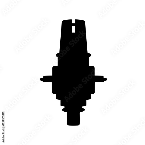 Igniter Module Silhouette: Glow Plug Starting Device Vector for Heating Systems and HVAC Industrial Engineering