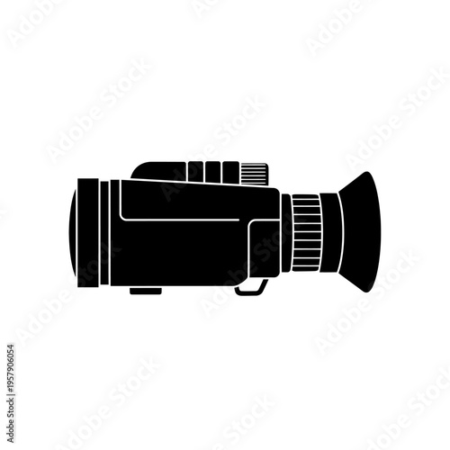 Thermal Imaging Monocular Silhouette: Night Vision Device Vector for Tactical Surveillance and Search Operations