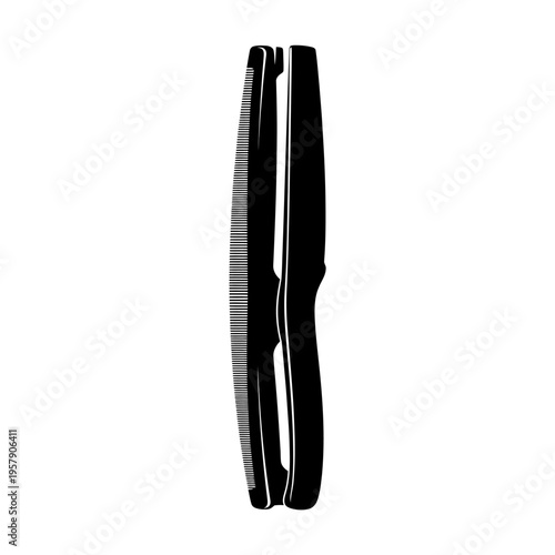 Farrier Rasp Silhouette: Large Double Sided Metal File for Horse Hoof Care, Equestrian and Farming Tool Vector Icon.