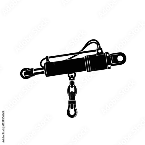 Hydraulic Ram Silhouette Representing Heavy Lifting Cylinders and Urban Search Rescue