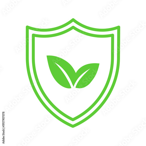 Natural shield protection. Isolated on white background.