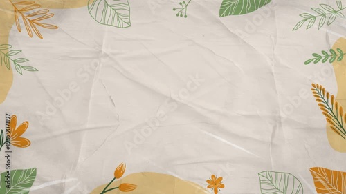 Elegant Autumn Flower Wedding Invitation Background with Paper Texture Illustration