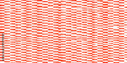 Close up of a red and white checkered plastic woven texture