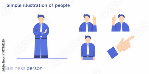 Minimalist illustration depicting four figures and a pointing hand gesture