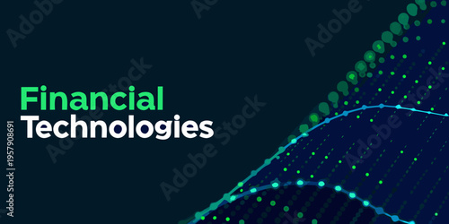 Financial technologies concept with a dynamic data visualization background