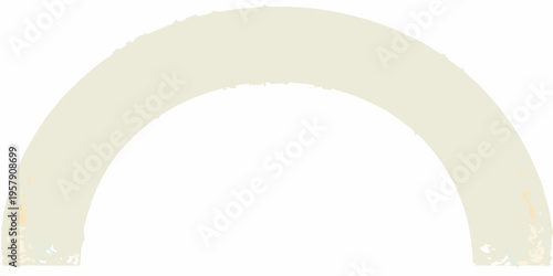 A minimalist off white arched shape against a clean white background