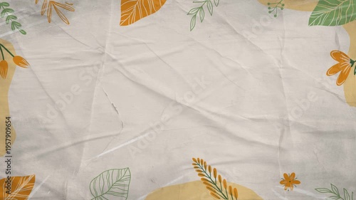 Elegant Autumn Flower Wedding Invitation Background with Paper Texture Illustration