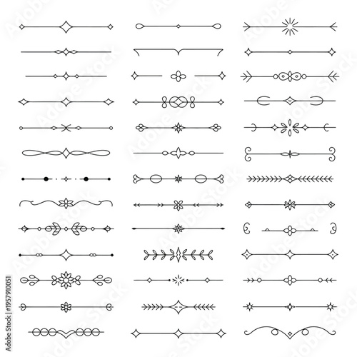 Ornamental Divider Lines Vector Illustration