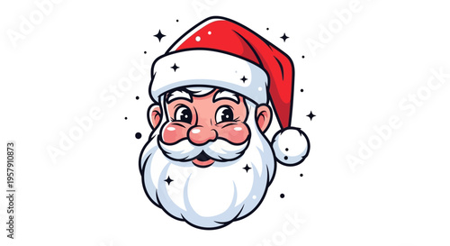 Smiling Santa Claus face cartoon character Christmas symbol