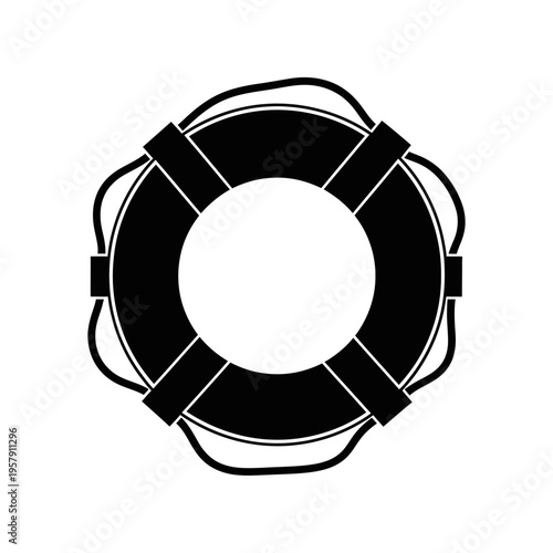 Life Ring Buoy Silhouette for Circular Floatation Devices and Water Rescue Preparedness