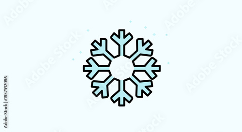Snowflake icon winter symbol frosty weather cold season