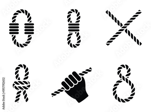 Knot Rope Vector Illustration Set