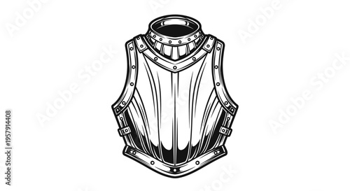 Vintage Steel Breastplate Armor Illustration