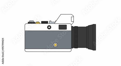 Vintage Style Camera Isolated on White Background