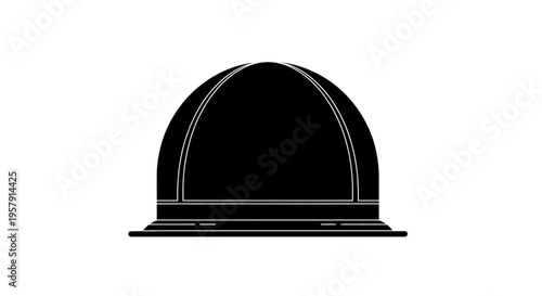 Vintage Style Helmet Silhouette Illustration