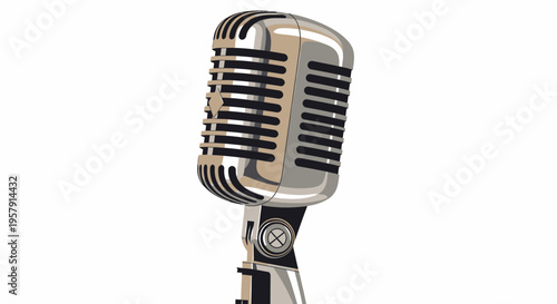 Vintage Style Microphone for Vocal Recording and Public Speaking