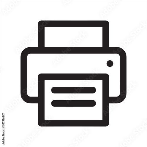 Document desktop printer flat icon for apps and websites