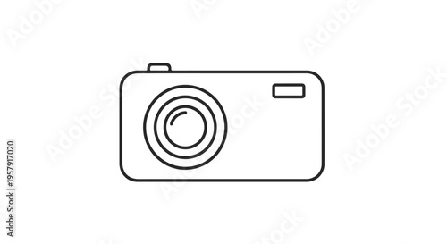 Minimalist Photo Camera Icon Vector Illustration Isolated on White Background