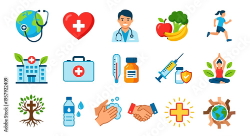 Two traditional thatched roof huts with wooden structures are depicted