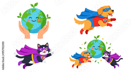 Colorful icons representing global health wellness and medical concepts