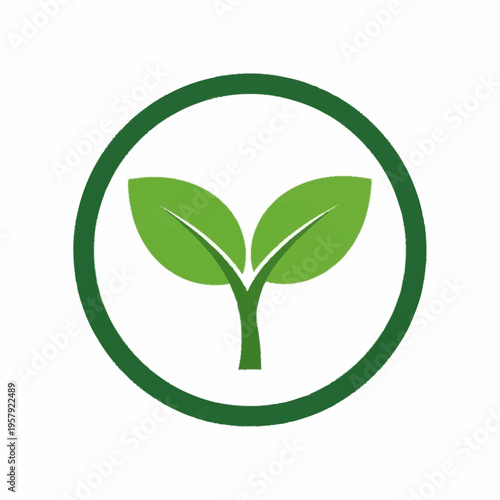 Green Sprout Seedling Icon Symbolizing Growth and Nature.