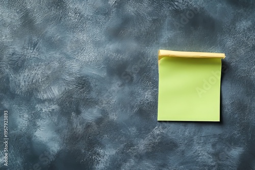 Sticky note with a reminder, task agenda, or message on a green background. A simple document design for alert notifications, demonstrating efficient organizational tools, Generative AI