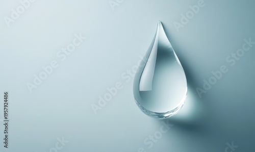 Water droplet representing conservation and eco-friendly concepts, symbolizing sustainability and environmental awareness. A clear and pure drop in the campaign to promote water, Generative AI