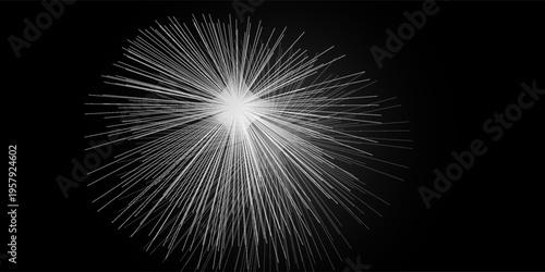 Radial circle lines. Circular radiating lines geometric element. Sun star rays symbol. Abstract geometric shapes. Design element. Vector illustration