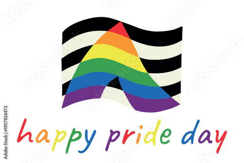 Colorful Straight ally pride flag Happy pride day LGBTQ community Pride Month Vector hand drawn doodle for posters, stickers, logo, cards