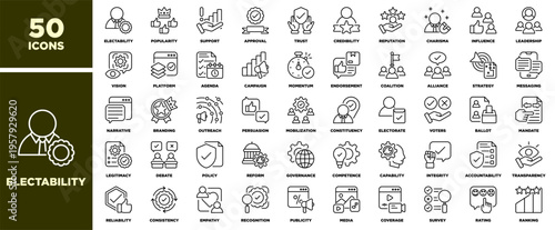 Electability Icon Sheet Line Black