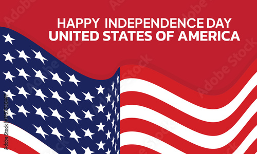 Happy 4th of July, independence day of USA. greeting card, background, banner american national flag. Vector illustration