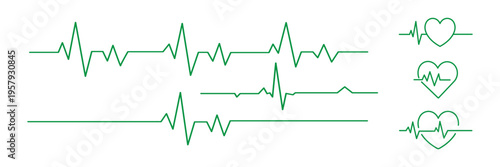 Red electrocardiogram heartbeat rhythm line illustration. Pulse heart rate vector icon in flat style. Heart rate, pulse beat frequency icon, health chart, waveform vector. 