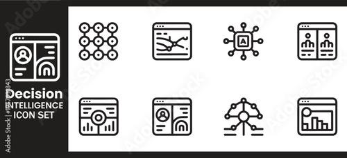 Decision Intelligence and AI User Interface Analytics Icon Set