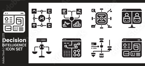 Decision Intelligence and AI Data Management Interface Icon Set