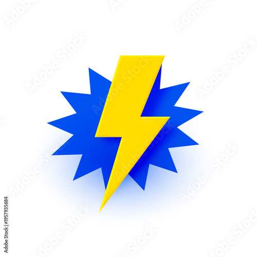 paper style lighting thunderbolt blitz sign design