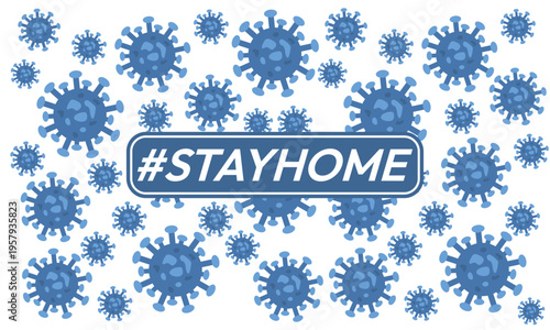 Stay home vector content on a white background. #stayhome background. seamless virus pattern.