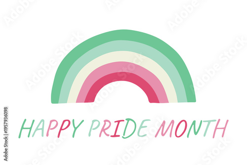 Colorful rainbow shape Abrosexual pride flag Happy pride day LGBTQIA community Pride Month Vector hand drawn doodle for posters, stickers, logo, cards