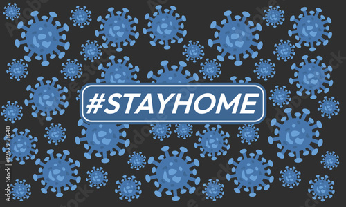 Stay home vector content on a white background. #stayhome background. seamless virus pattern.