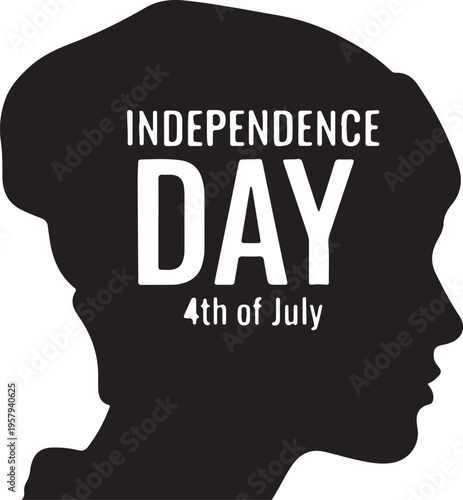 A silhouette design featuring the text independence day 4th of july for united states celebration