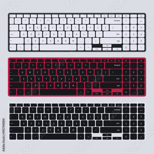 Computer keyboard flat illustration design