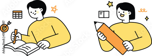 Two students engaged in different approaches to studying and learning