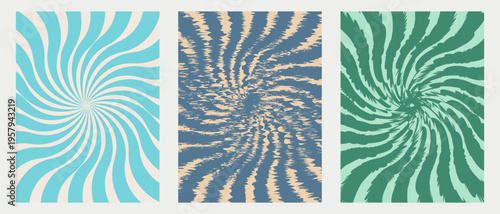 Vibrant tie dye patterns in turquoise navy and green hues